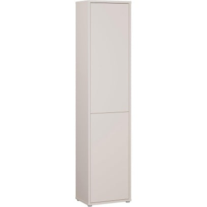Hochschrank mit 2 Türen aus Holzwerkstoff in Kaschmirbeige, 49,8 × 214,3 × 34,9 cm