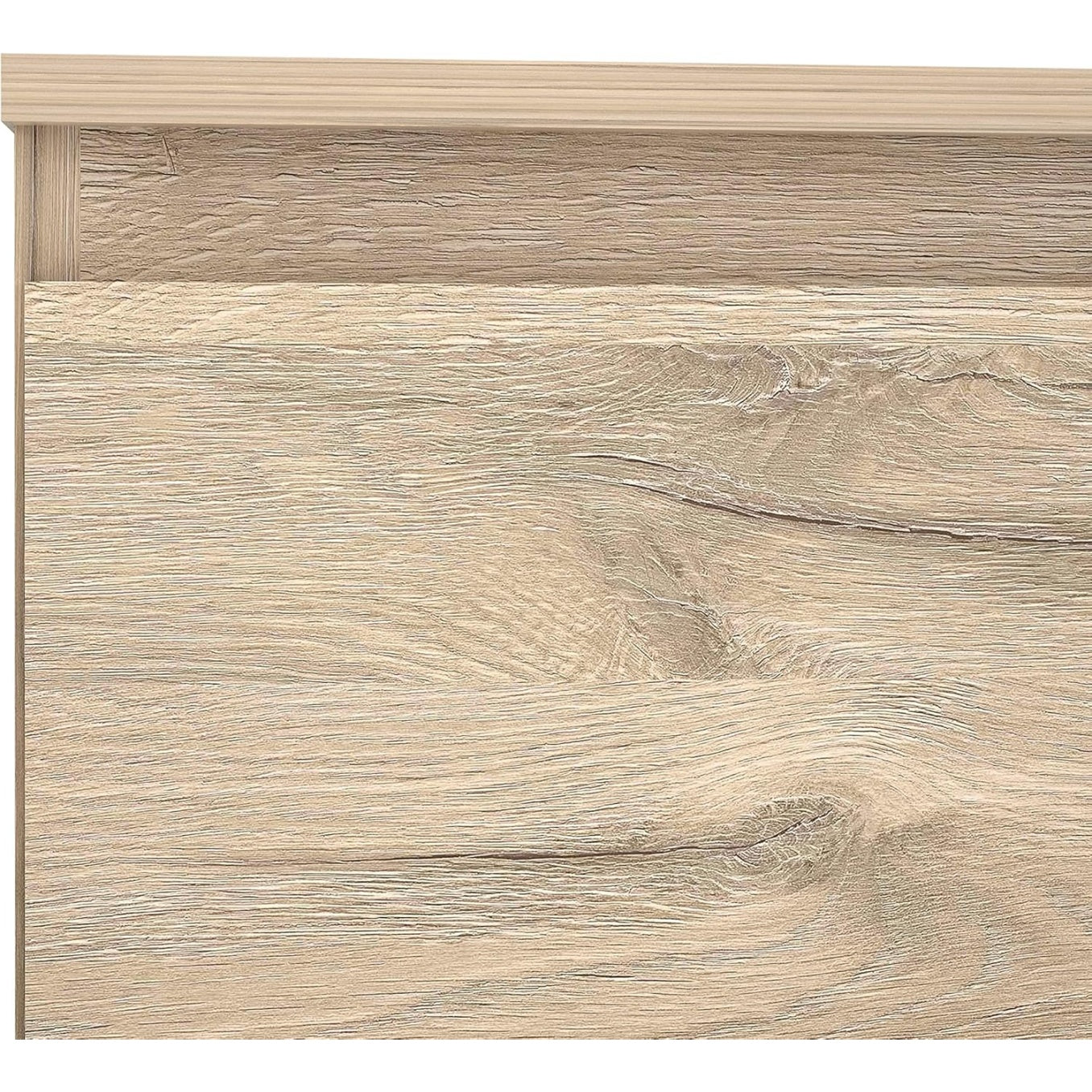 Vitrine mit 2 Türen aus Holzwerkstoff in Flagstaff-Eiche und Schwarz, 89,6 × 197,7 × 42 cm