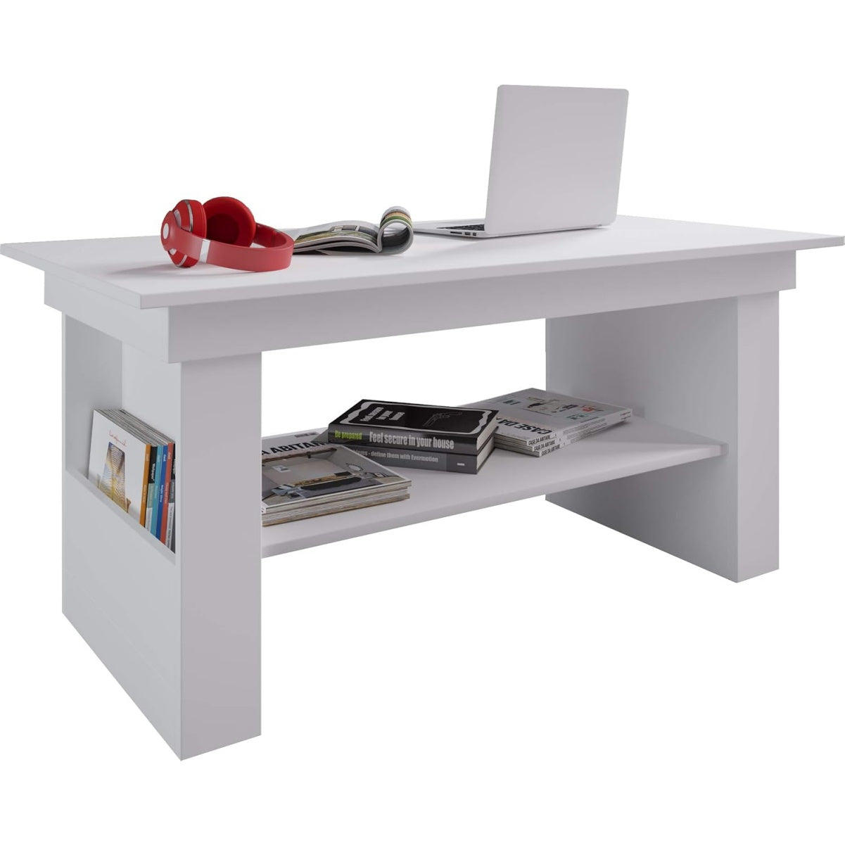 Höhenverstellbarer Couchtisch aus Holz, 115 × 58 cm