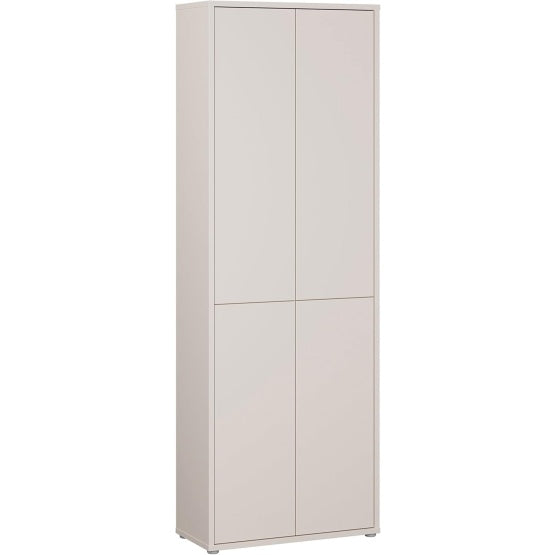 Hochschrank mit 4 Türen aus Holzwerkstoff in Kaschmirbeige, 74,5 × 214,3 × 34,9 cm
