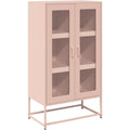 Highboard aus Stahl in Rosa, 68 × 39 × 123 cm