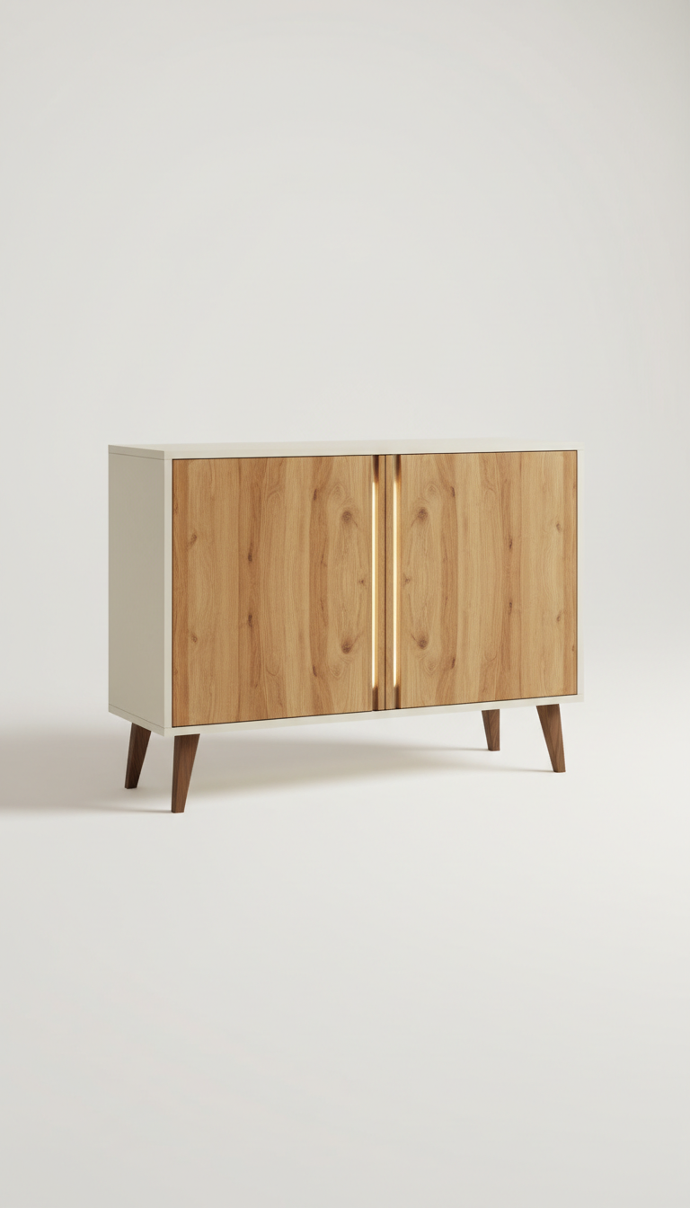 Sideboard mit Metallakzent und matter Oberfläche